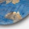 Designart - Golden Blue World Map - Traditional Metal Circle Wall Art